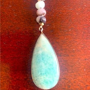 18” silver and gemstone necklace